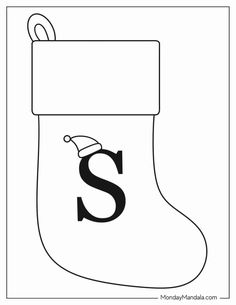 a christmas stocking with the letter s on it