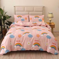 PRICES MAY VARY. [ITEMS INCLUDED]The zipper bedding full includes 1*full size duvet cover (80”*90”) + 2*standard pillowcase (20”* 30”). No comforter inside! The zipper closure allows you to seal duvet more easily. Corners ties can ensure the duvet stay in place. [COMPETITIVE EDGE]Our cartoon rainbow bedroom decor has 3 stitches of work per centimeter. It is practical and beautiful. Advanced dyeing technology makes the colors of cartoon print duvet cover vibrant and no fade. The fabric we used is Rainbow Bedroom Decor, Rainbow Decor Bedroom, Full Size Duvet Cover, Bedding Twin, Cozy Bedding Sets, Rainbow Bedroom, Twin Size Duvet Covers, Cartoon Rainbow, Zipper Bedding