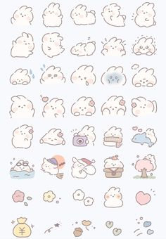 an image of some cute animals and clouds