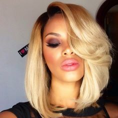 Photo taken by @msroshposh on Instagram, pinned via the InstaPin iOS App! (08/09/2014) Ombre Bob Black Women, Blonde Hair Bob, Bob Black Women, Blonde Ombre Bob, Weave Bob Hairstyles, Girl With Blonde Hair, Hair Men Style, Future Hairstyles, Bob Black