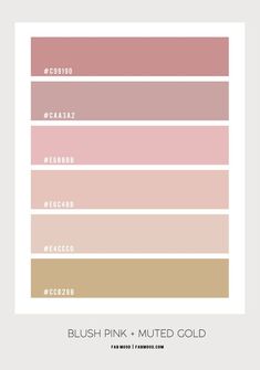 the dusty rose and taupe color palette is shown in shades from pink to brown