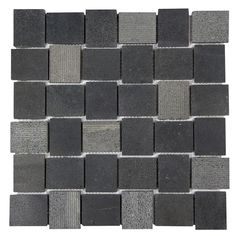 a black and grey mosaic tile pattern on a white background