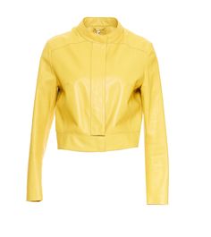 - woman leather jacket with buttons closure, yellow- Composition: 100% Leather Yellow Leather Long Sleeve Outerwear, Designer Spring Leather Jacket With Button Closure, Yellow Leather Jacket For Winter, Yellow Leather Winter Outerwear, Yellow Leather Jacket With Long Sleeves, Yellow Leather Jacket For Spring With Long Sleeves, Yellow Long Sleeve Leather Jacket For Spring, Woman Leather Jacket, Pleats Please Issey Miyake