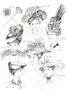 Edwardian Era Fashion, Historical Hairstyles, Types Of Hats, Edwardian Style, Hat Ideas