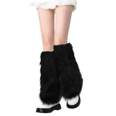 PRICES MAY VARY. 【Fashion Leg Warmers】Upgrade your fashion sense with faux fur leg warmers that combine both style and comfort. These fashionable leg coverings not only keep you warm during cold weather but also add a trendy element to your day-to-day wardrobe and festive party looks. 【Size】Our Y2K leg warmers come in a versatile length of 40cm, providing complete coverage and protection for your legs, making them perfect for colder seasons. Additionally, you can choose from multiple colors to c Black Fuzzy Leg Warmers, Black Fur Leg Warmers, Fuzzy Legwarmers, 80s Leg Warmers, Fuzzy Leg Warmers, 80s Socks, Faux Fur Leg Warmers, Fuzzy Shoes, Emo Accessories