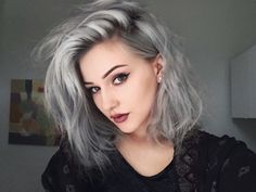 Silver is the it color right now! Gray Hair Pale Skin, Dimensional Highlights, Witchy Hair, Permanent Hair Dye