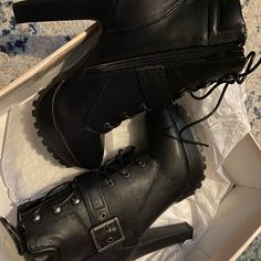 6.5 Brand New Never Worn High Heel Boots Shoe References, Harley Boots, Witch Style, Reality Shifting, Random Products, Goth Shoes, Gothic Shoes, French Green, Witch Fashion