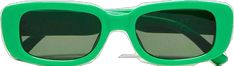 Trendy Green Sunglasses With Uva Protection, Casual Green Sunglasses With Mirrored Lenses, Casual Green Sunglasses For The Beach, Casual Green Sunglasses For Beach, Trendy Green Sunglasses With Gradient Lenses, Green Rectangular Sunglasses For Beach, Chic Green Rectangular Sunglasses, Chic Rectangular Green Sunglasses, Casual Green Sunglasses With Uva Protection