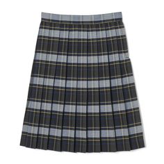 With polished all-around pleats and a classic look, this versatile skirt is a must-have basic in-and-out of the classroom. Designed with a below-the-knee length, its finished with a comfortable adjustable waist. Size: Womens 14.  Color: Multicolor.  Pattern: plaid. School Uniform Dress, Below The Knee Skirt, Knee Skirt, Uniform Dress, Plaid Pleated Skirt, Knee Skirts, Girls Uniforms, Blouse Pants, Blue Skirt