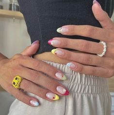 Euro Nails Designs, Each Nail Different Design, Spring Nails Natural, European Nails, Europe Summer Nails, Mismatched Nails, Italy Nails, Best Summer Nails, Trending Summer Nails