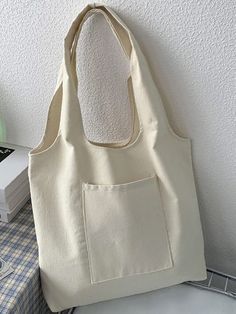 Minimalist Pocket Front Shopper Bag - Women Tote Bags Fashion Tote Bag, Shopper Bag, Womens Tote, Bag Women, Bags Women, Tote Bags, 1 Piece, Composition, Tote Bag