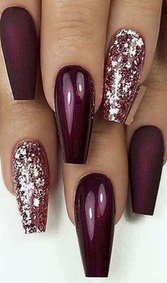 Nail Art Yellow, Burgundy Nail Designs, Maroon Nails, Classy Nail Designs, Popular Nail Designs, Modern Nails, Pretty Nail Art Designs, Burgundy Nails, Wedding Nails Design