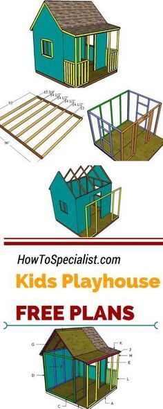 how to build a kid's play house with free plans for the roof and side walls