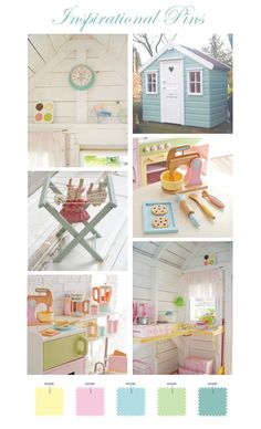 an advertisement for a dollhouse with pictures of furniture and accessories