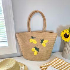 Womens Large Beach Tote Bag Shoulder Handbags Aesthetic Knit Bag Purse for Work Travel School  Crocheted cute Tote Bags Summer Yellow Straw Shoulder Bag, Yellow Large Capacity Beach Bag For Summer, Large Capacity Yellow Beach Bag For Summer, Yellow Large Capacity Bag For Summer, Yellow Basket Bag For Summer, Yellow Basket Straw Bag For Summer, Yellow Summer Basket Bag, Yellow Straw Vacation Bags, Yellow Woven Straw Bag For Summer