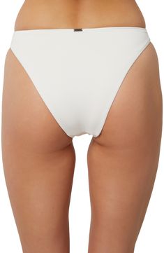 Create endless beach looks with these solid low-rise bikini bottoms in a smooth, supportive fabric. 85% polyamide, 15% elastane Hand wash, dry flat Imported Summer Elastane Swimwear, Sleek High-cut Leg Swimwear For Beach, White Seamless Beachwear Swimwear, White Seamless Swimwear For Beachwear, Solid Color High-cut Leg Swimwear For Poolside, Solid Color High-cut Leg Swimwear For Sunbathing, Solid Color High-cut Leg Swimwear For Pool, Solid High-cut Leg Swimwear For Sunbathing, Poolside High-cut Leg Swimwear