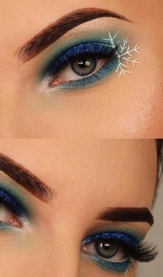 Simple Christmas Makeup, Makeup Ideas Christmas, Holiday Eye Makeup, Maquillage Halloween Simple, Christmas Makeup Simple, Christmas Makeup Ideas, Christmas Eyeshadow, Makeup Creative