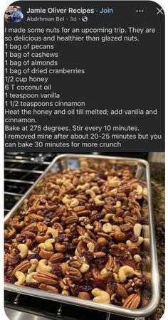 an image of nuts being cooked in the oven and then baked on top of it