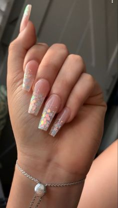 Unhas grandes e lindas Ombre Acrylic Nails, Acrylic Nails Coffin Pink, Bling Acrylic Nails, Acrylic Nails Coffin Short, Pink Acrylic Nails, Square Acrylic Nails, Fire Nails, Coffin Nails Designs, Pretty Acrylic Nails