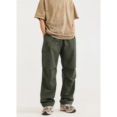 N-246-16 Relaxed Fit Ankle-length Cargo Pants For Outdoor, Relaxed Fit Outdoor Trousers, Casual Wide Leg Work Pants For Outdoor, Relaxed Fit Trousers For Outdoor, Casual Straight Leg Work Pants For Outdoor, Casual Green Work Pants With Pockets, Spring Outdoor Pants With Tapered Leg, Straight Pants For Spring Outdoor Activities, Outdoor Straight Pants For Spring