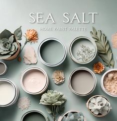 Sea Salt Palette, Sherwin Williams Sea Salt Palette, Sherwin Williams Sea Salt, Coastal Palette, Stairs Decor, Procreate Palette, Sea Salt Sherwin Williams, Coastal House