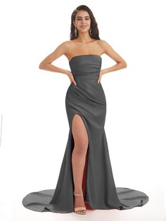 steel-grey|estrella Bridesmaid Dresses Uk, Mermaid Bridesmaid, Prom Dresses Long Mermaid, Mermaid Bridesmaid Dresses, Bridesmaid Dresses Online, Satin Bridesmaid Dresses, Custom Size Dresses, Prom Dresses Online, Mermaid Fashion