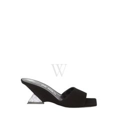 The Attico Ladies Sandals. SKU: 236WS605 TL08 212. Color: Silver/Black. The Attico Cheope Black And Silver Wedge Mule. The 'Cheope' mule in black suede exudes elegance and glamour with its intricate detailing of crystal thermo-adhesive rhinestones. The black suede material lends a luxurious texture, complemented by the shimmering rhinestones arranged in a captivating design across the upper. Featuring a pyramidal wedge heel standing at 60mm, it offers a balanced lift for comfort and style. This slip-on style mule includes a branded insole for added comfort, while its open toes add a touch of sophistication, making it a versatile and chic choice for various occasions where both style and comfort are paramount. Made in Italy. Please visit the brand website for sizing information. Silver Wedges, Ladies Sandals, Wedge Mules, Brand Website, The Attico, Suede Material, Black And Silver, Wedge Heels, Slip On Shoes