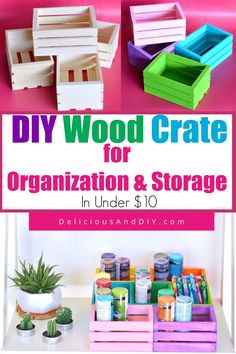 diy wood crate for organization and storage in under $ 10