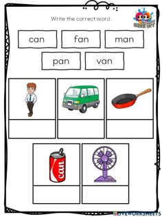 worksheet with pictures and words to help students learn the correct parts of an object