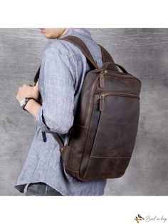 Bird in Bag - Timeless Leather Backpack with Laptop Compartment She's Gotta Have It, Unisex Backpack, Brown Pattern, Color Coffee, Coffee Brown, Zipper Bag, Bird In Bag, Zipper Bags, Black Print