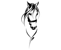 a horse's head is shown in black and white