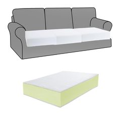 an image of a couch and mattress with the same color as it appears to be