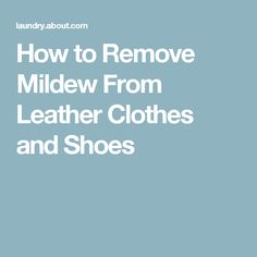 the text how to remove mildew from leather clothes and shoes on a blue background