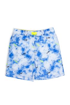 Toddler and baby swim shorts by LA swimwear brand Shade Critters. Adorable blue tie dye is perfect for the beach or pool. Features full elastic waistband and drawstring tie. Machine washable Polyester Sun Protective Clothing, Shark Swimming, Boys Swim Trunks, Baby Swimming, Boys Swimwear, Boys Swim, Swimwear Brands, 4 Way Stretch Fabric, Blue Tie