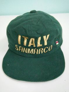 Details Item Brand : Italy Sanmarco Condition : Great (refer picture carefully) Size : One Size Fit All Made in : Japan Every purchasing will get free gift from us. Please read our shop policies carefully before buying.. Thanks for visit our shop.. color may be slightly different from the original color due to lighting and background factors Vintage Cotton Travel Hat, Vintage Cotton Hats For Travel, Vintage Green Baseball Cap With Embroidered Logo, Vintage Baseball Cap With Embroidered Logo, Green Travel Cap, Vintage 5-panel Travel Hat, Lion Hat, Vintage Football Shirts, Vintage Italy