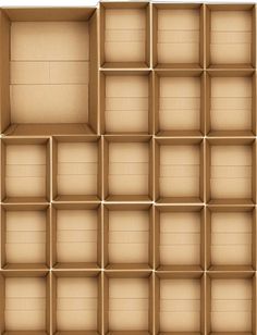 an open cardboard box with many compartments