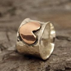 Spinner Wedding Rings, Copper Heart, Fine Silver Jewelry, Follow Your Heart, Handmade Rings, Silver Jewelry Rings, Silver Jewelry Handmade, Pandora Jewelry, Heart Jewelry