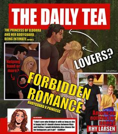 the daily tea cover features an image of a man kissing a woman