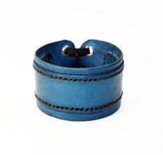 Blue Leather Bracelet For Gifts, Blue Leather Bracelet As Gift, Adjustable Blue Leather Cuff Bracelet, Adjustable Blue Leather Bracelets, Blue Leather Bracelet As A Gift, Accessories Blue, Leather Cuff Bracelet, Bracelet Leather, Leather Bracelets