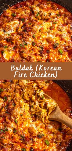 Buldak (Korean Fire Chicken) Chicken Buldak Recipe, Buldak Chicken Recipe, Chicken Thigh Recipes Korean, Spicy Chicken Broth, Korean Fire Chicken, Spicy Korean Chicken Recipes, Korean Chicken Breast Recipes, Buldak Sauce Recipes, Korean Dishes Recipes