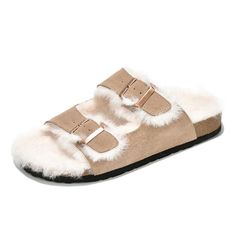 PRICES MAY VARY. Genuine Suede - The Dianea women's sandals are made from genuine suede, providing a luxurious feel and long-lasting durability. Step into luxurious comfort with our sandals with soft lining embraces your feet, while the chic design adds a touch of elegance to any outfit. Shearling Fur Lining - These sandals are lined with cozy shearling fur, offering ultimate comfort and warmth for your feet. Your perfect blend of style and coziness! Adjustable Double Straps - The adjustable dou Luxury Chic T-strap Sandals For Vacation, Womens Fur Lined Shoes, Shearling Slides Outfit, Slippers With Arch Support, Straps Sandals, Cloud Shoes, Fur Sandals, Women Footwear, Slides For Women