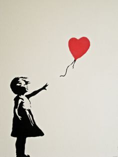 deep. sometimes you just have to let it go. Letting Go Artwork, Red Balloon Tattoo, Banksy Style Tattoo, Banksy Tattoo, Bansky Street Art Banksy Artworks, Banksy Heart Balloon, Banksy Graffiti, Banksy Art, Good Bye