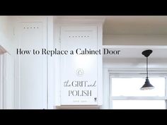 how to replace a cabinet door with the gritt and polish logo in black on white