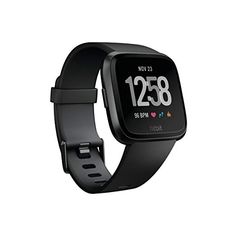 the fitbit smart watch is shown in black