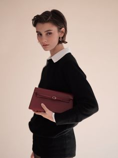 Dark Cherry Shoulder Bag (Pre-order. 3rd Restock will ship Mid March.) Classic Red Rectangular Shoulder Bag, Chic Burgundy Rectangular Shoulder Bag, Luxury Timeless Red Shoulder Bag, High-end Rectangular Shoulder Bag With Leather Trim, Luxury Red Rectangular Shoulder Bag, Baguette Bag, Bag Trends, Hobo Bag, Pre Order