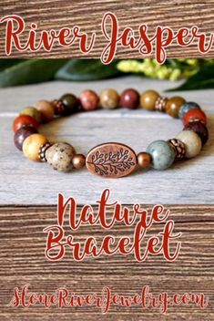 Enjoy the beautiful colors of a stone river bed. Nature jewelry that has a tree branch for a focal point.. Handmade by StoneRiverJewelry and available in 4 sizes. #naturebracelet #naturejewelry #treeoflife #treebracelet #treeoflifebracelet #treeoflifejewelry River Jewelry, Gemstone Accessories, Tree Of Life Bracelet, Tree Of Life Jewelry, River Bed, Tibetan Jewelry, Lava Bracelet, Boho Fashion Summer, Jasper Bracelet