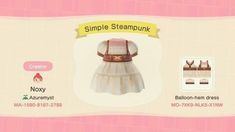 an animal crossing character's dress is shown in this screenshot from the game