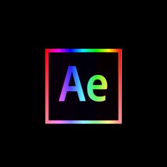 the adobe logo on a black background with rainbows and blue, red, green, yellow