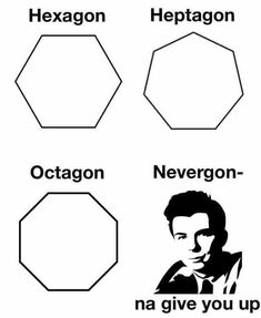 four hexagons are shown in black and white