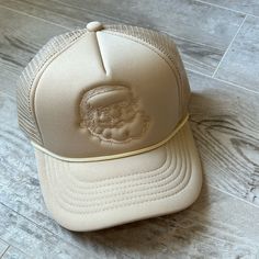 Sand Tan Color Tone On Tone Santa Trucker Hat Adjustable I Have 4 Christmas Trucker Hats Listed. If You Have A Store And Would Like To Resell These Just Make A Bundle And I Will Work With The Price. Beige Trucker Hat One Size, Beige Adjustable Trucker Hat, Adjustable Beige Snapback Trucker Hat, Adjustable Beige 5-panel Trucker Hat, Brown Military Trucker Hat, Tan Color, Colour Tone, Trucker Hat, Women Accessories